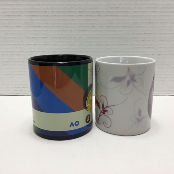 Morris Design Mug Pink Purple Design & Melbourne Paris London New York US Open - Picture 6 of 7